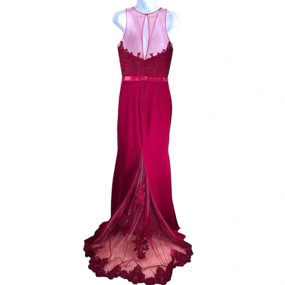 NWT Ashley and Justin Burgundy Bridesmaids Dress Size 10 Surprize Back - Picture 7 of 15